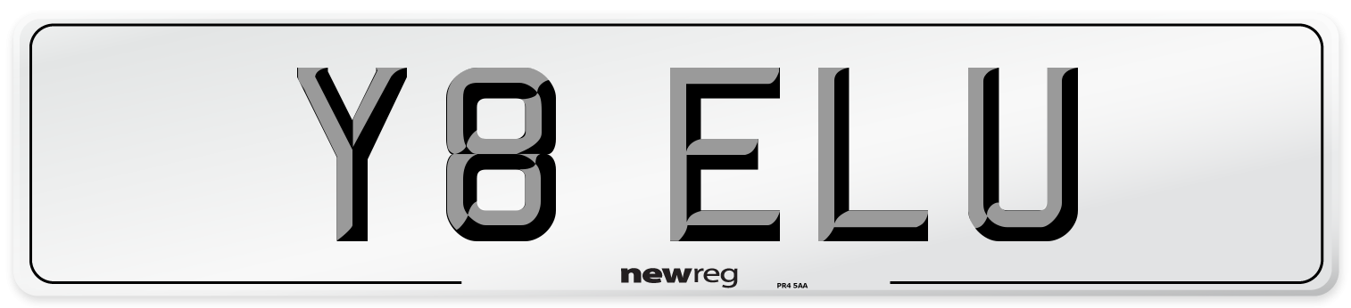 Y8 ELU Number Plate from New Reg